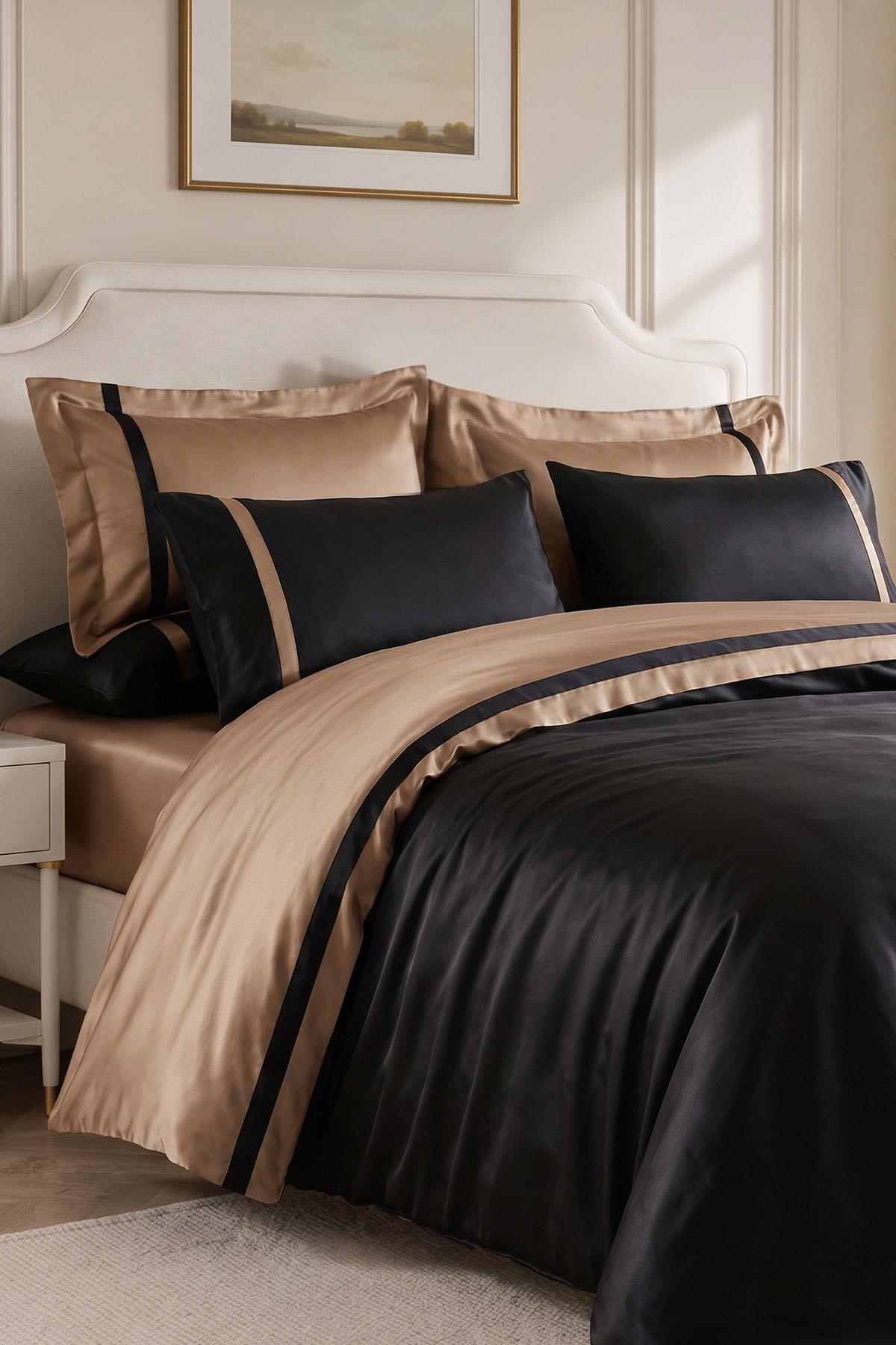 Elite 100% Cotton Satin Double 6-Piece Duvet Cover Set