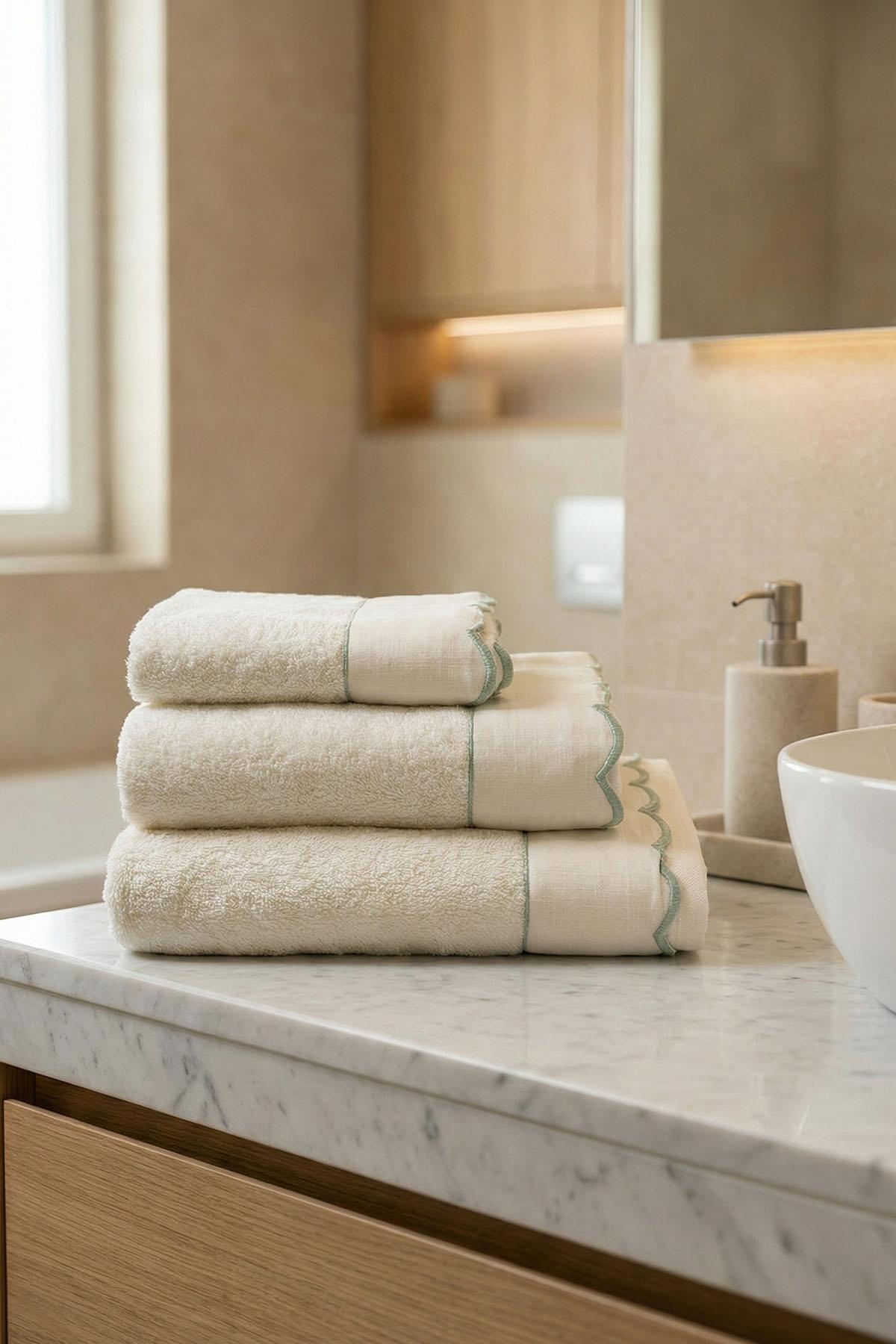 Elora Striped Embroidered Hand Towel (30 x 50 cm)
