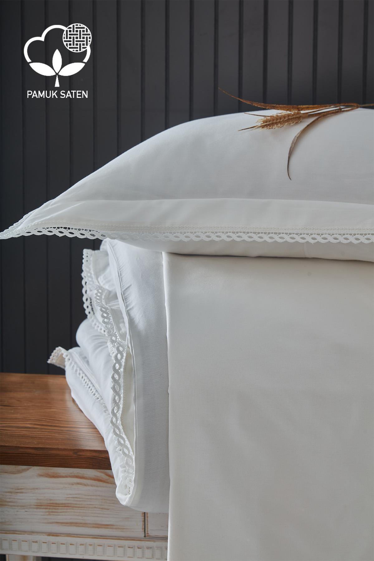 Portie Lace Cotton Sateen Double 6-Piece Duvet Cover Set - Nazik Home - Value for My Home!