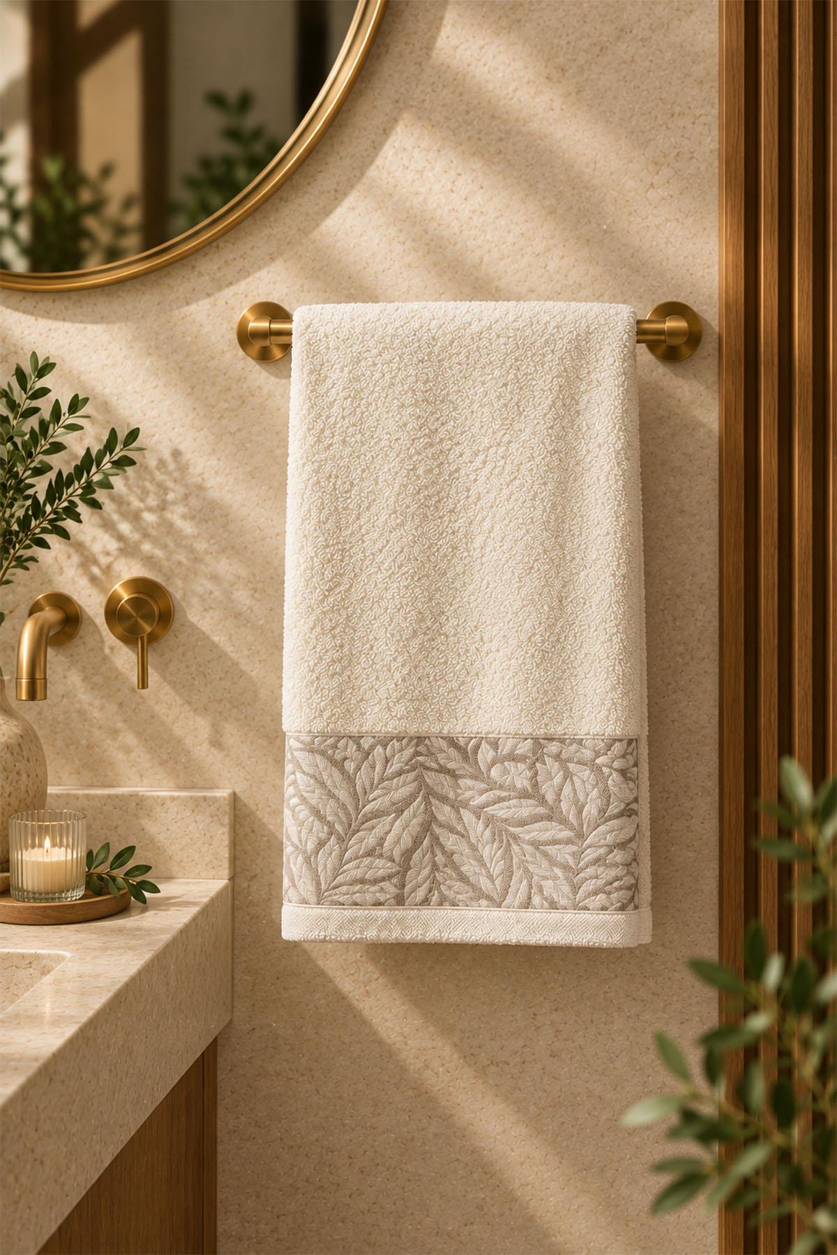 Sage Leaf Pattern Face Towel (50 x 90 cm)
