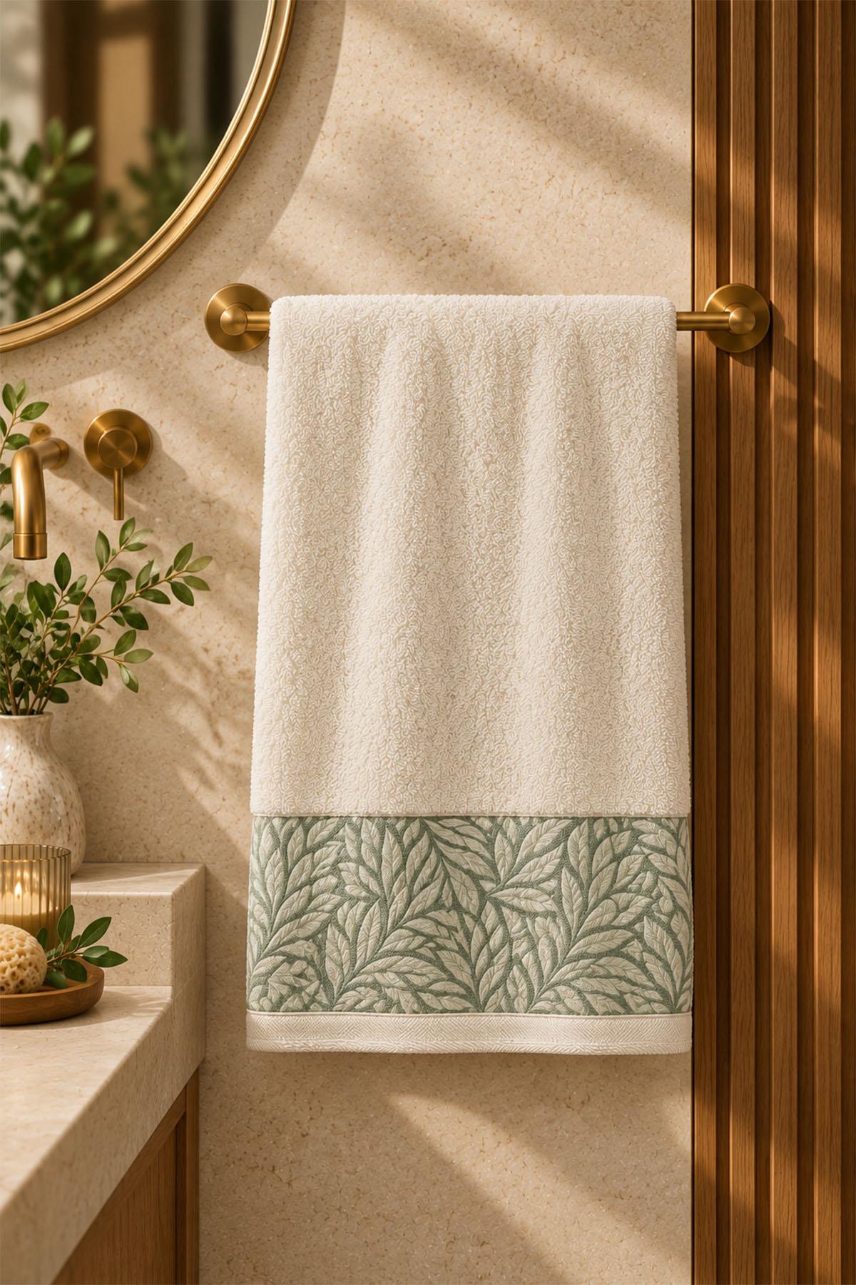 Sage Leaf Pattern Face Towel (50 x 90 cm)