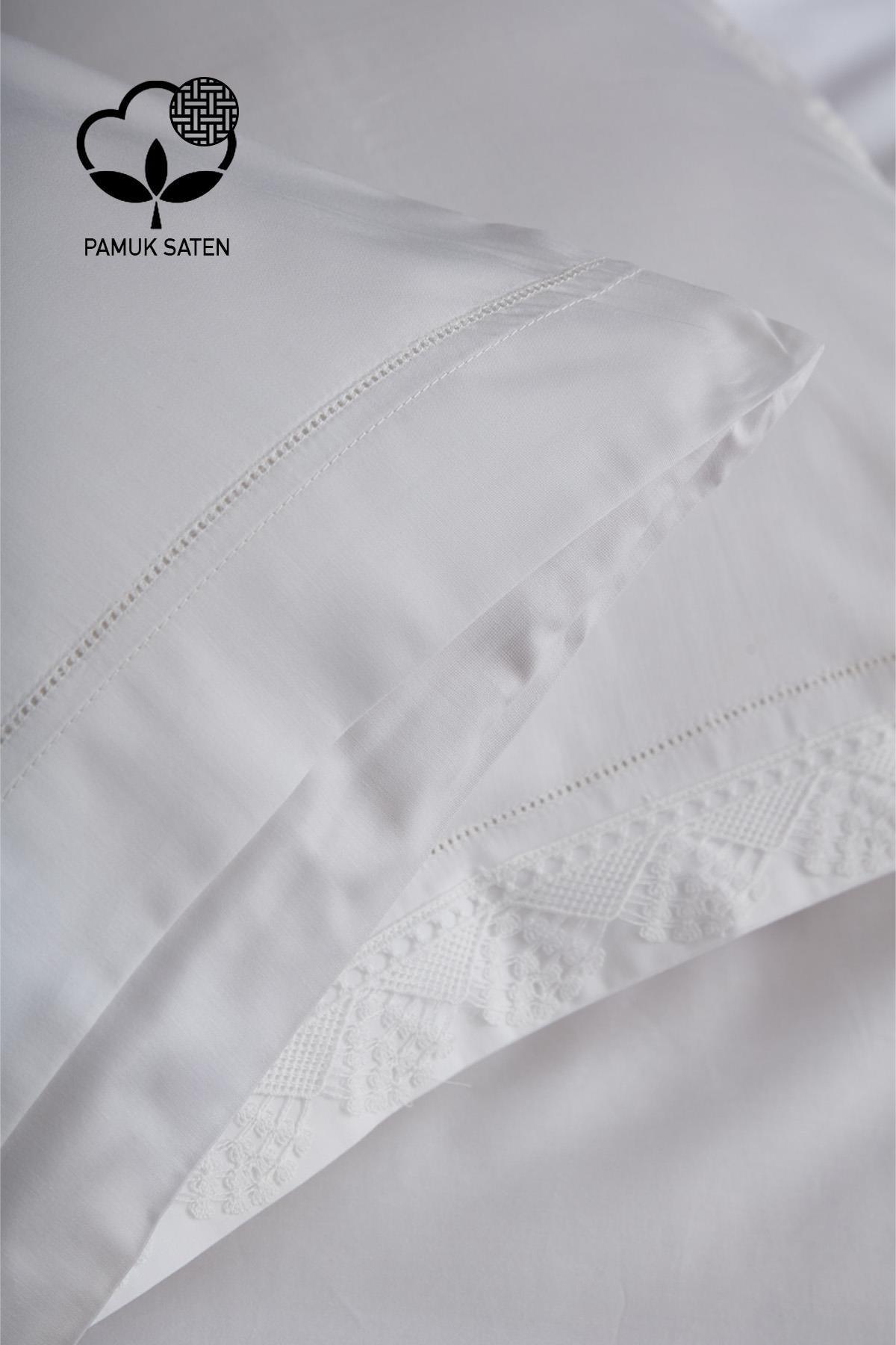 Elegant 300 TC Lace Cotton Sateen 6-Piece Double Duvet Cover Set - Nazik Home - Value for My Home!