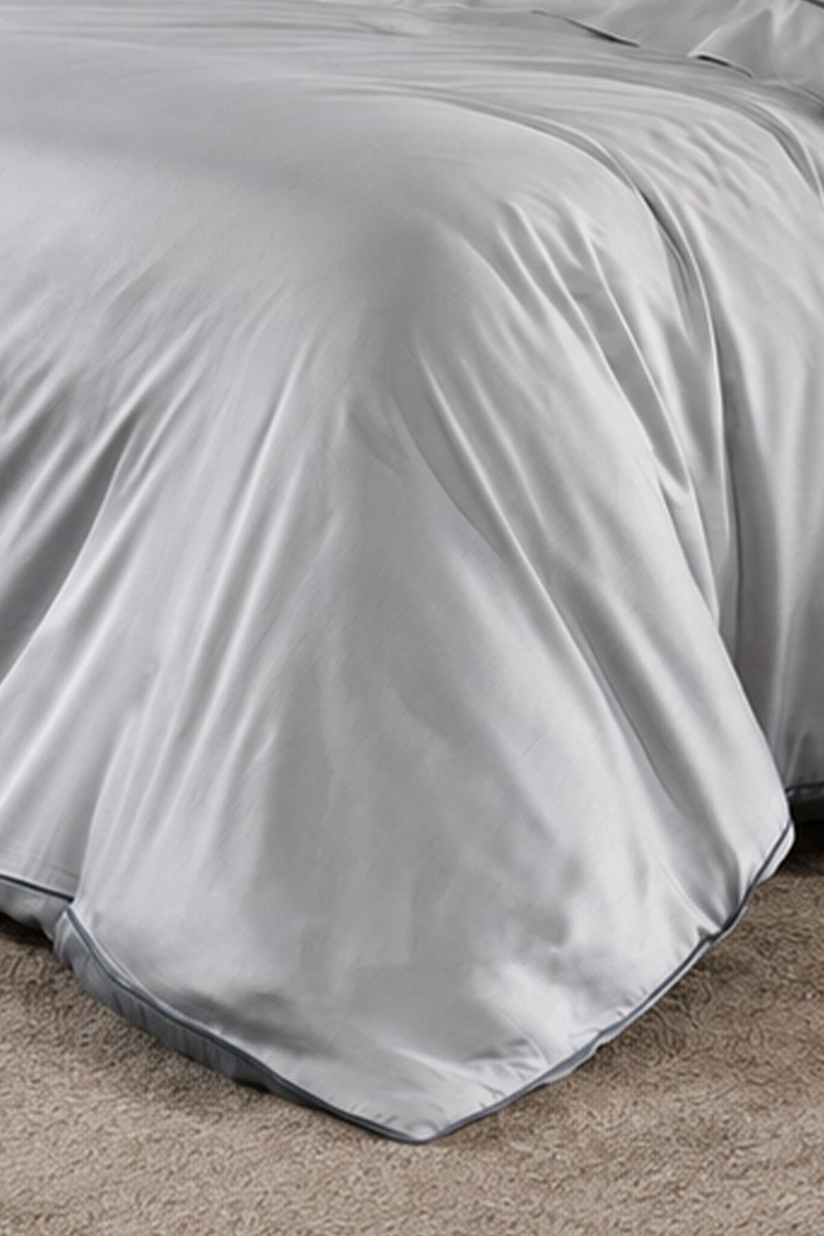 Alix Piped Cotton Satin Double 6-Piece Duvet Cover Set