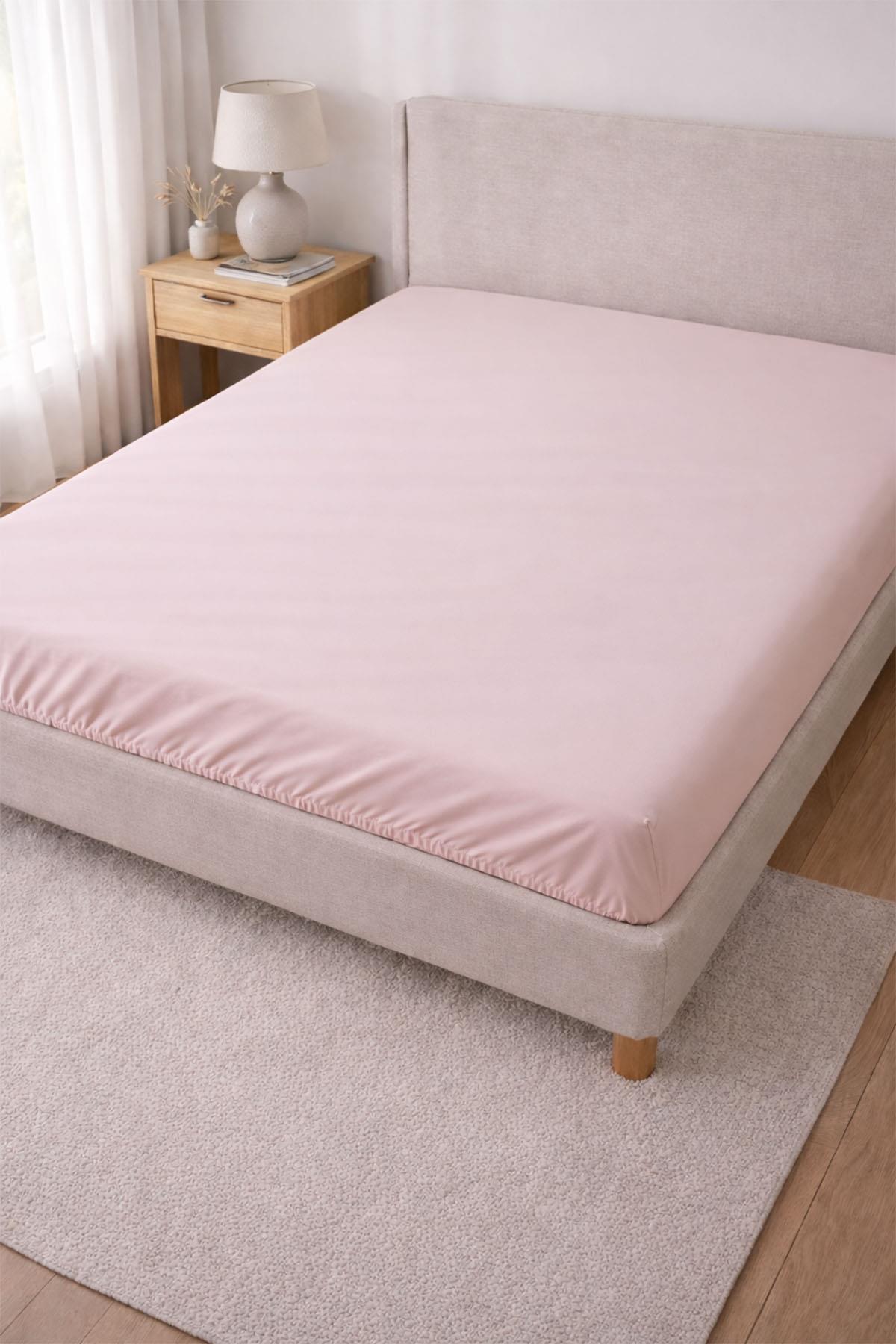 Basic Cotton Satin Super King Size Full Fitted Sheet (200 x 200 cm)