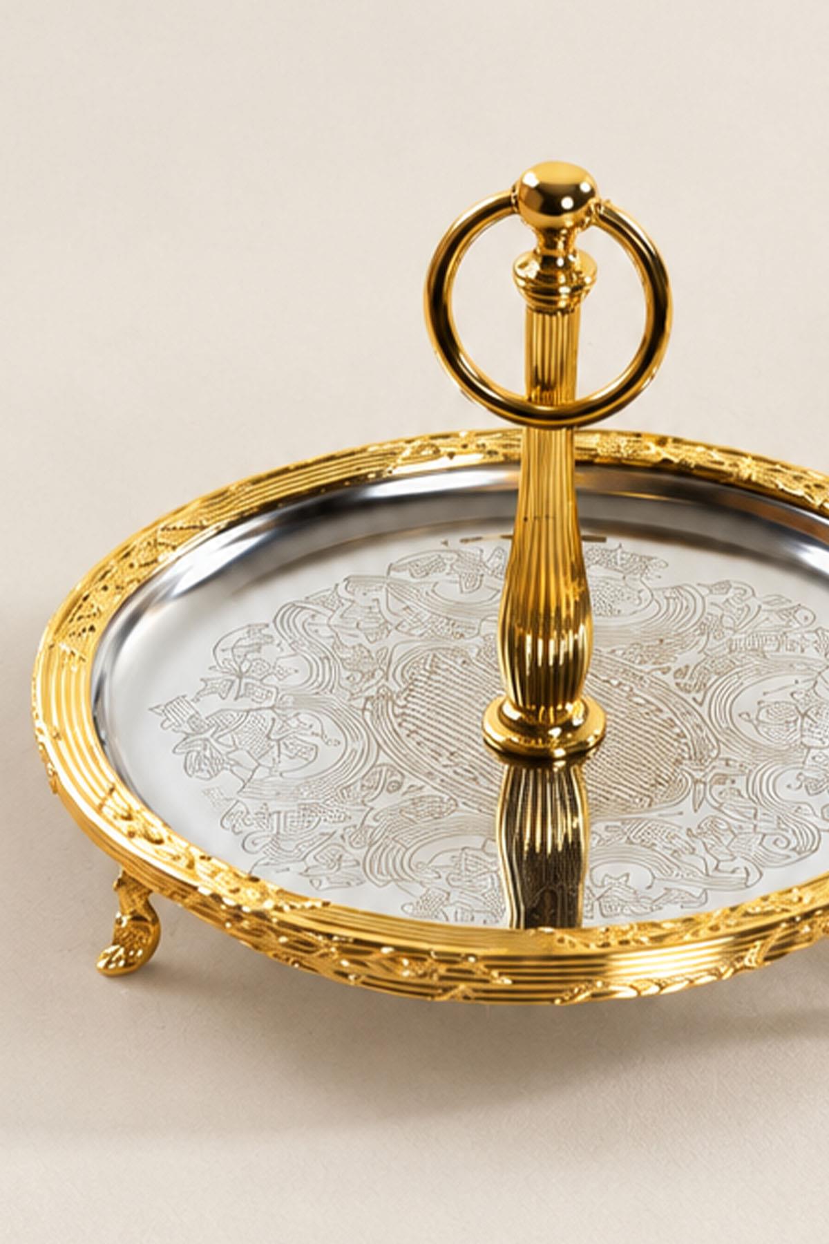 Kessa Serving Tray with Gold Detail Handles (19 cm)