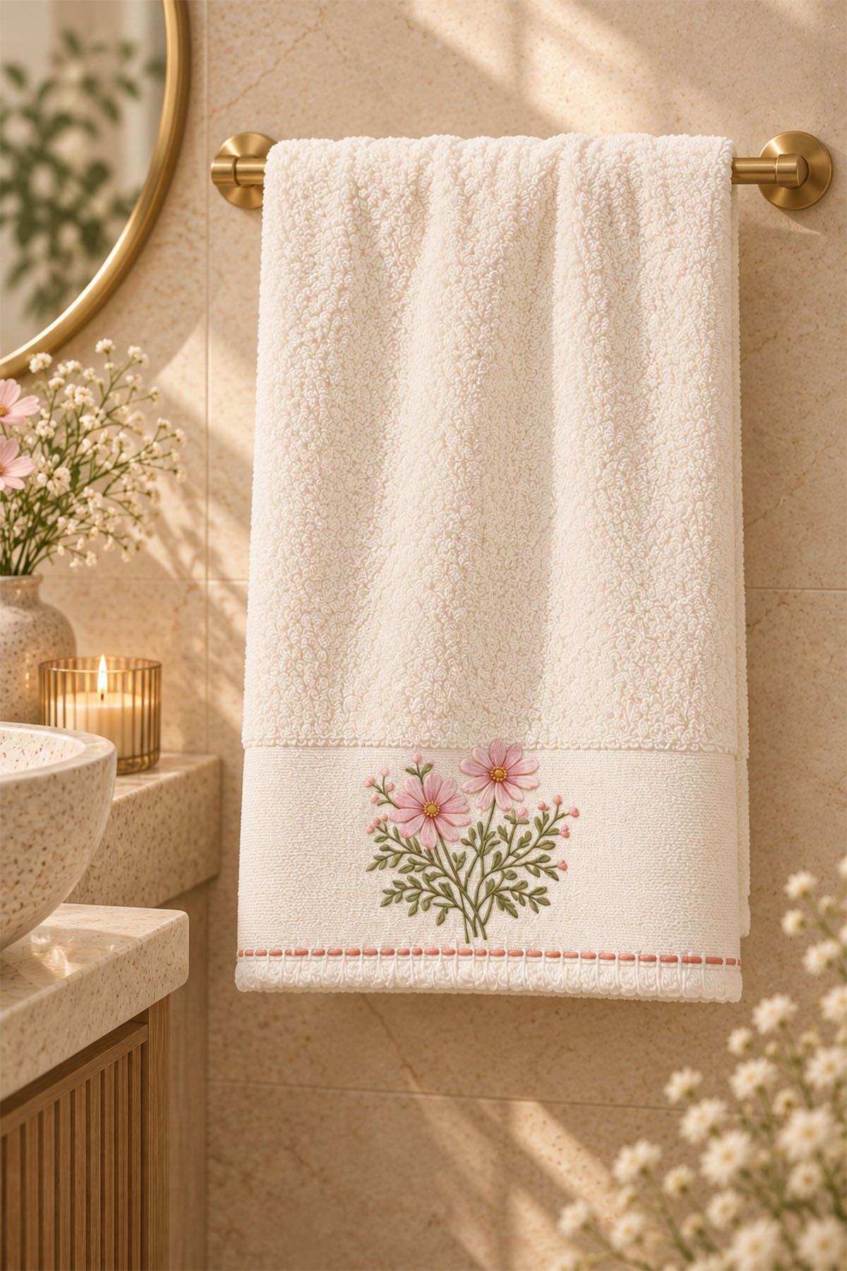 Fiorella Flower Embroidered Hand Towel (30 x 50 cm)