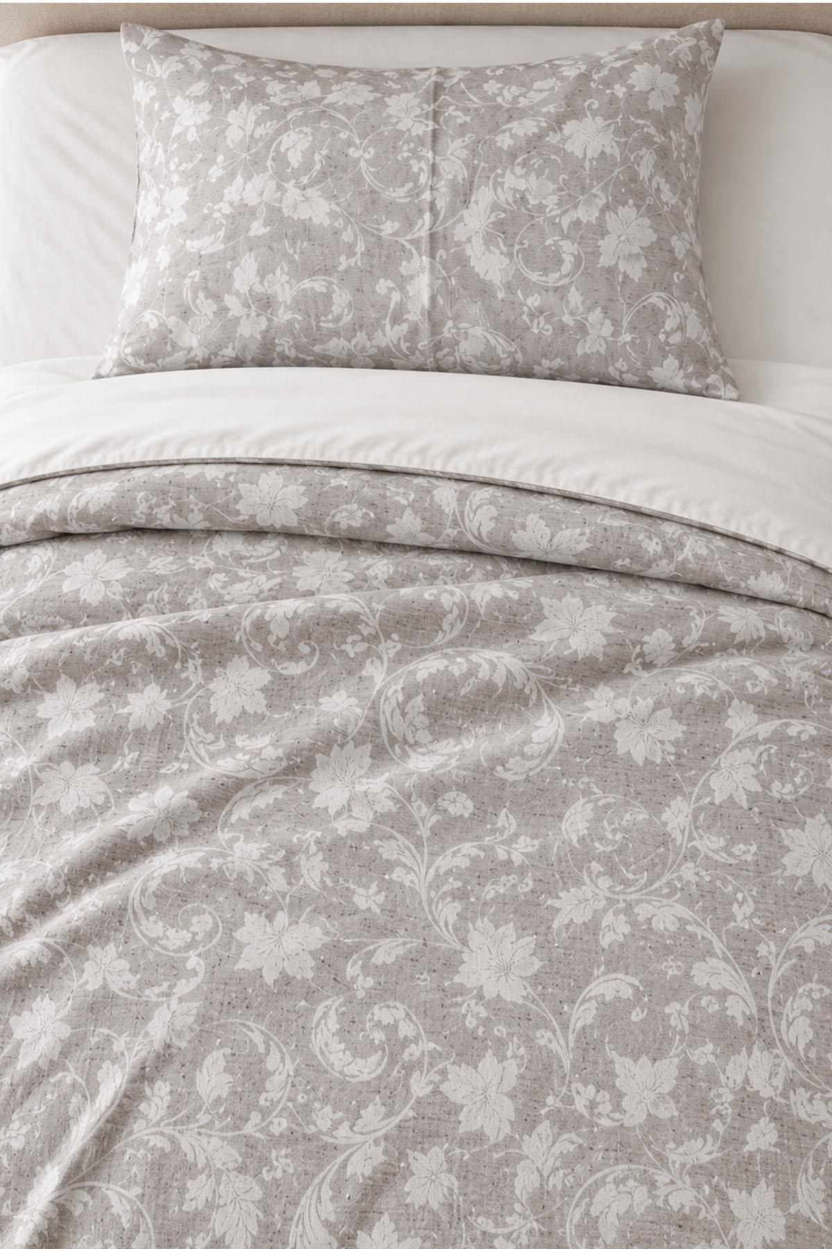 Ines Leaf Pattern 100% Cotton Single 3-Piece Duvet Cover Set