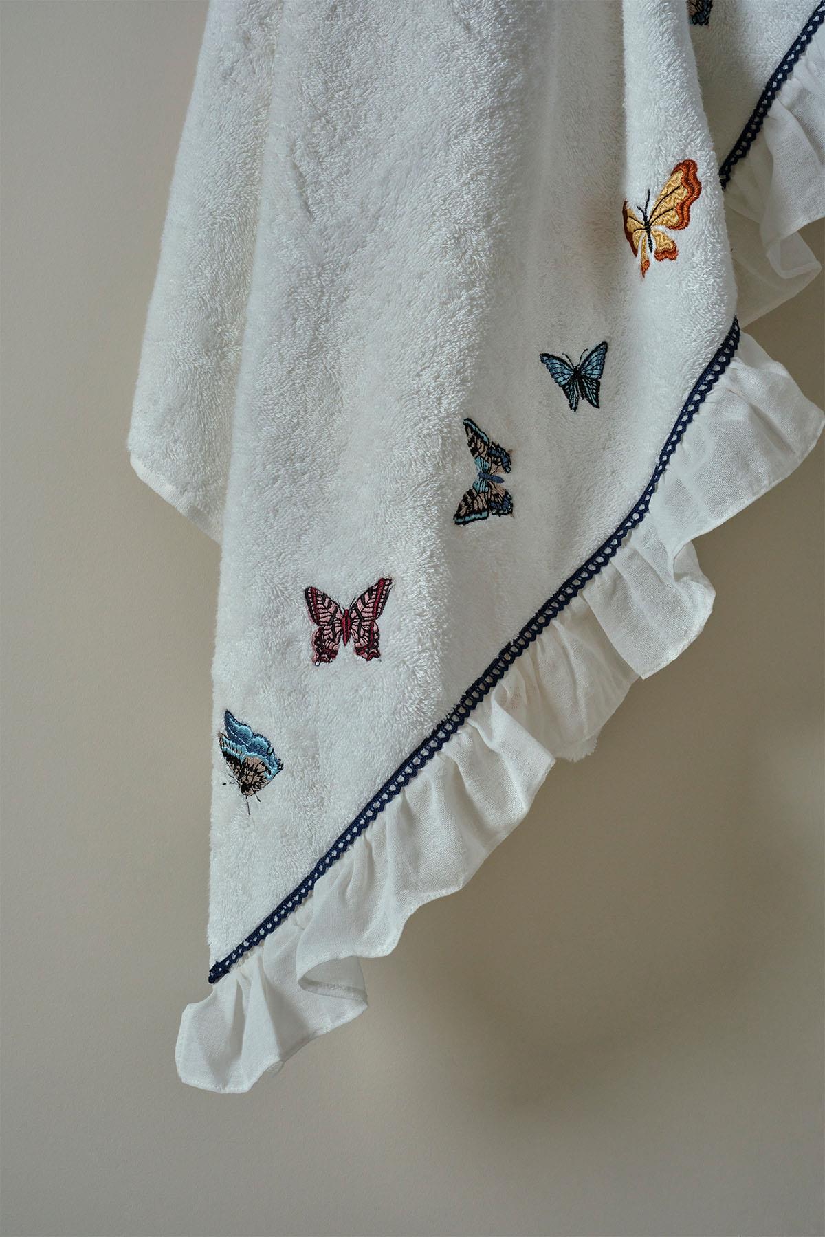 Laura Butterfly Embroidered Hand Towel (30 x 50 cm)